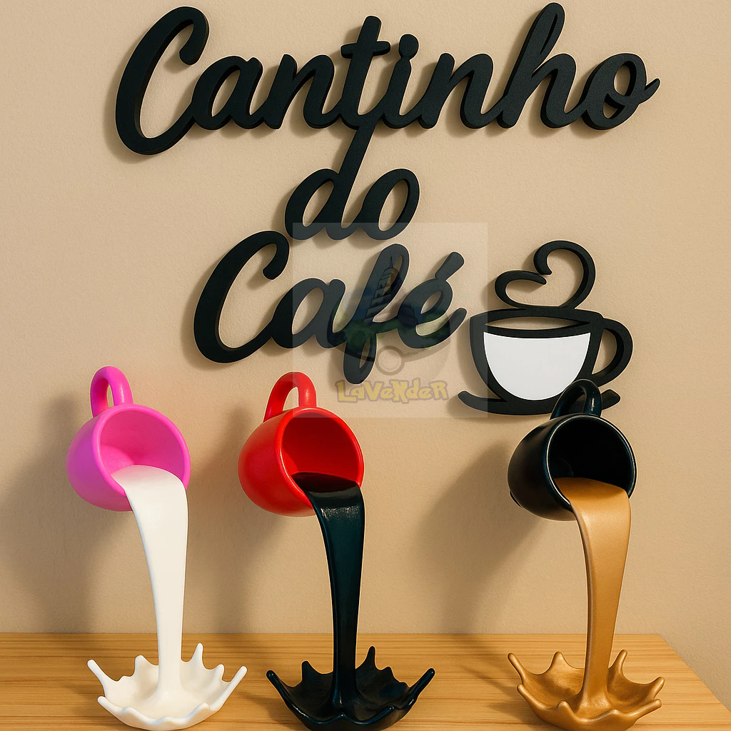 Xícara Flutuante Café (GRANDE) Decorativo varios tamanhos