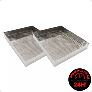 Kit 2 Escorredor De Fritura Inox Pastel Salgados 25x35x6cm em Oferta na Shopee