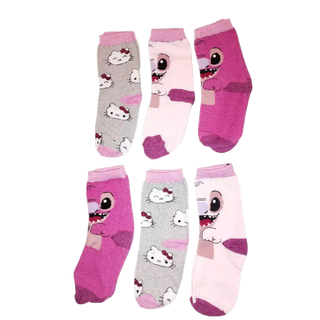 Kit 3 Pares Meia Infantil Menina Personagens  Algodão