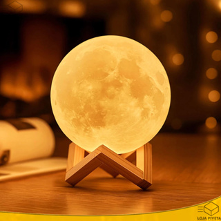 Luminária Lua Cheia 3D Luz Quente 10cm Com Suporte Abajur LED Decoração Sem Fio Enfeite em Oferta na Shopee