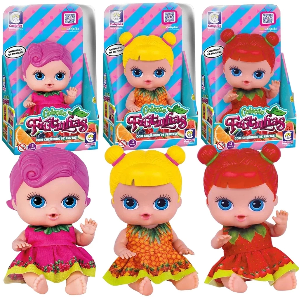 Bonecas Coleção Frutinhas Brinquedo Bebe Infantil Cheirinho De Frutas Promoção Cotiplás