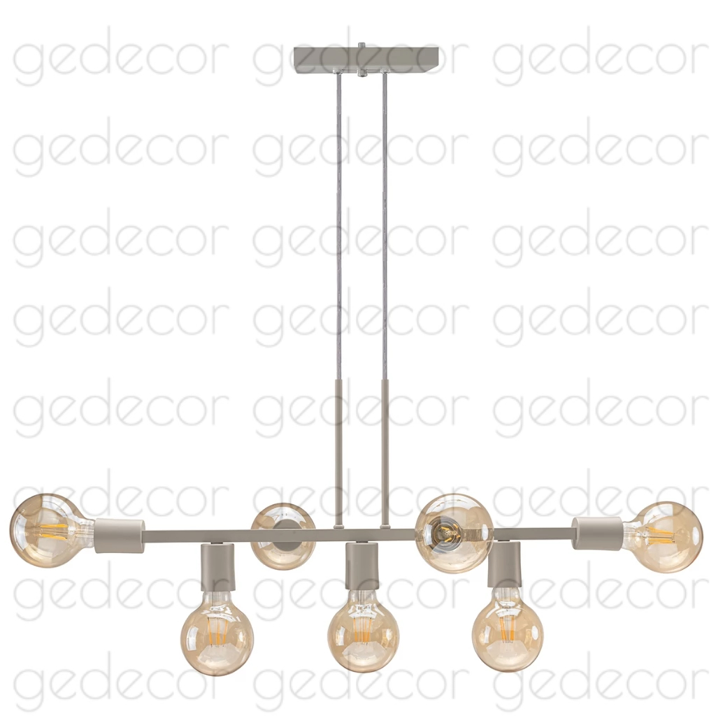 Pendente Lustre Rubis  7 Lampadas para sala salão cozinha e comercio 68cm (Estilo Jabutica...