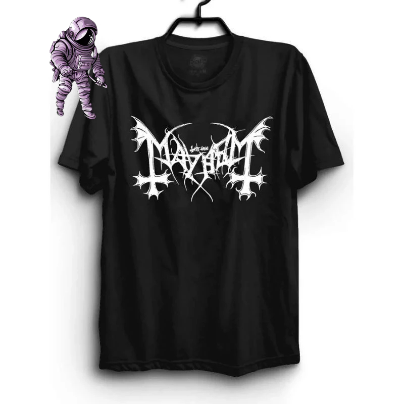 Camiseta de Banda de Rock - Camisa Mayhen Deathcrush Preta - Envio Mais Rápido do Brasil! - Galaxy Shop