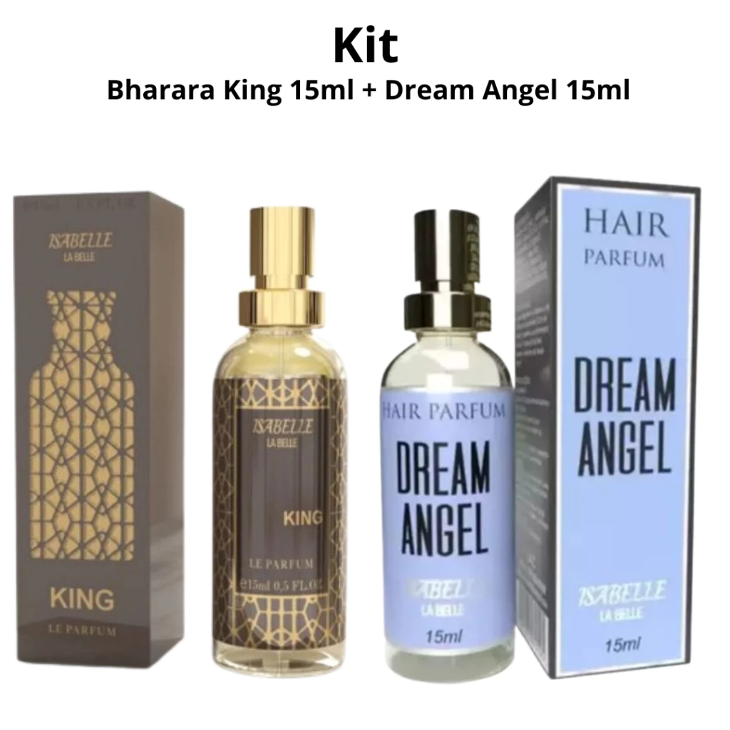 Kit Perfume Árabe Bharara King e Dream Angel 15ml - Isabelle La Belle alta fixação de Bolsa