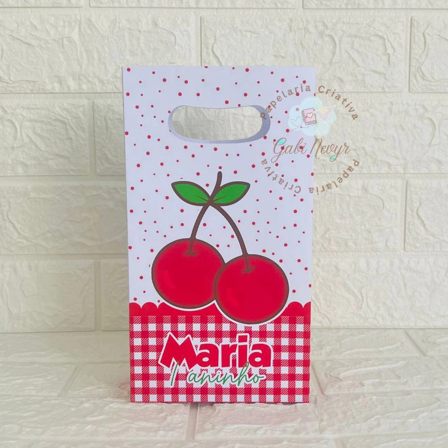 Sacolinha Surpresa Cerejinha - Lembrancinhas personalizadas | Festa Infantil (PEGUE E MONTE)