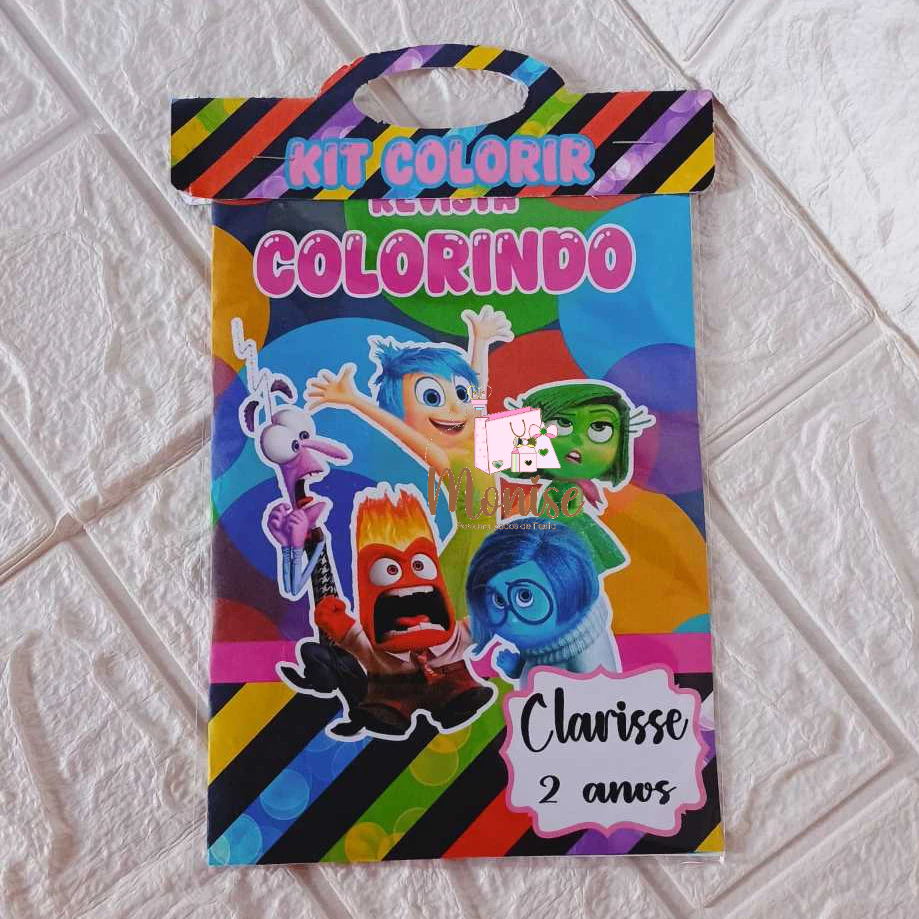 Kit Livrinho de Colorir Personalizado Divertidamente / Kit Colorir Personalizado Para Lembrancinha Festa Divertidamente