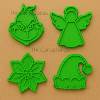 Cortadores Natal - Kit Grinch - Pasta Americana molde Biscuit Marcador Biscoito em Oferta na Shopee