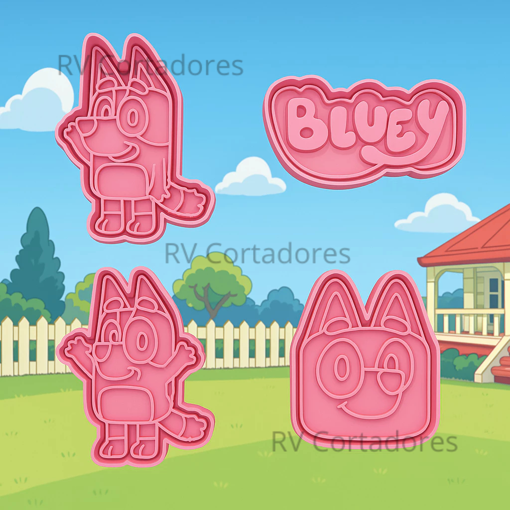 Cortador Biscoito Bluey Marcador Carimbo - Pasta Americana molde Biscuit