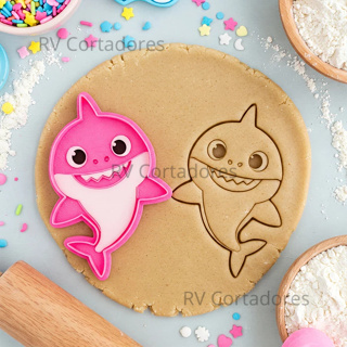 Cortador Biscoito Baby Shark - Pasta Americana molde Biscuit em Oferta na Shopee