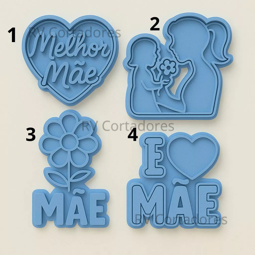 Cortadores Dia das Mães Especial - Pasta Americana molde Biscuit