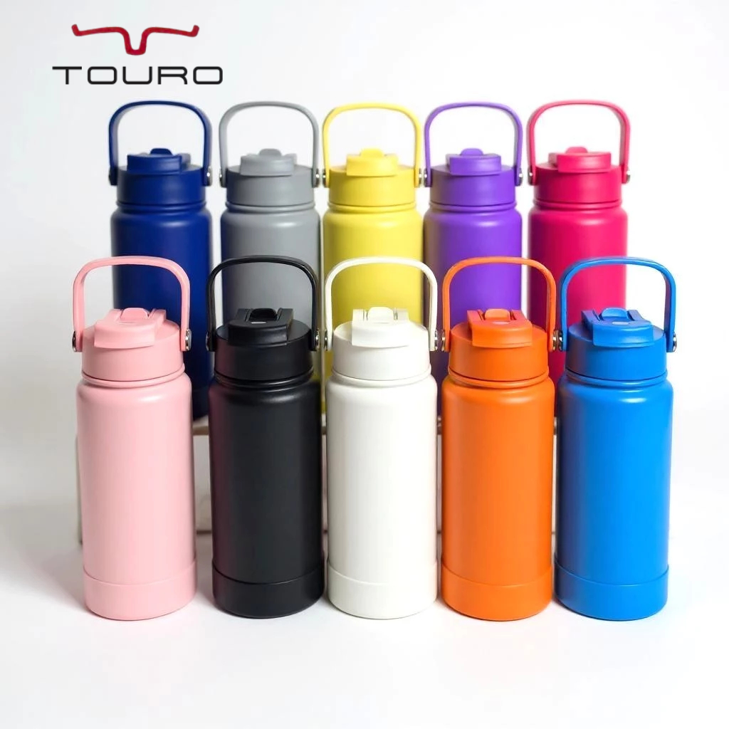 Garrafa Térmica Aço Inox copo duplo para bebe Com Canudo+ Base da Mesma Cor 1000ml/800ml/600ml/350ml