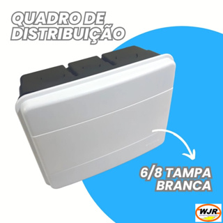 Quadro Distribuição de Embutir para 8 disjuntores com porta reversível Branco. em Oferta na Shopee