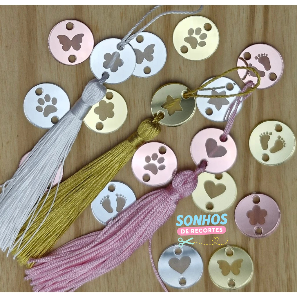 PINGENTE PARA TASSEL - PARA ELASTICO ROLIÇO - Acrilico Espelhado -ESCOLHA O MODELO E A COR!! em Oferta na Shopee
