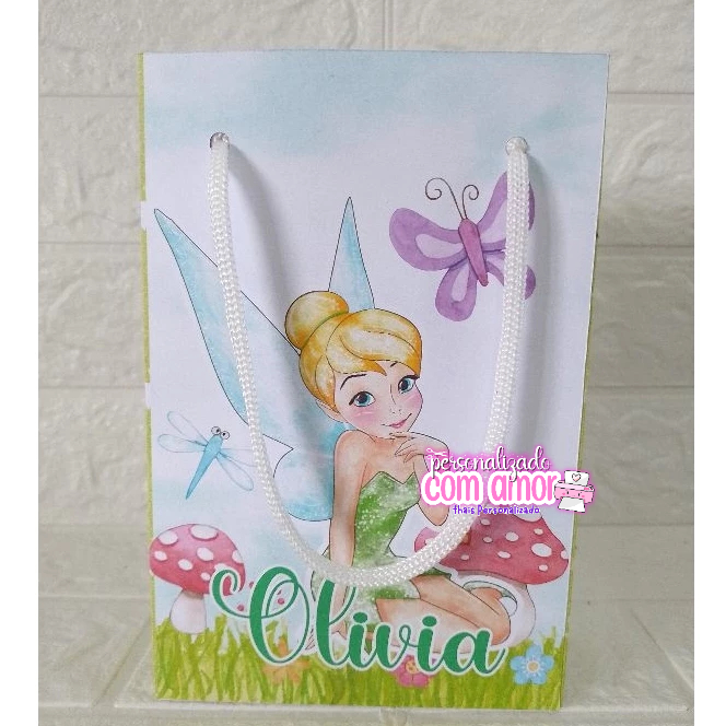 Sacolinhas primeira tinker Bell/Lembrancinhas/Festa infantil/Aniversário/ Personalizado