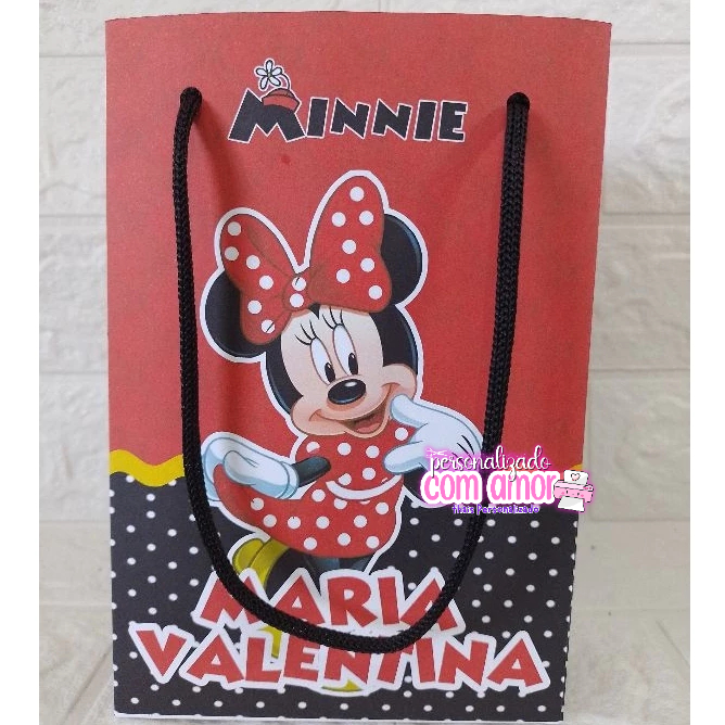 Sacolinhas primeira Minnie vermelha /Lembrancinhas/Festa infantil/Aniversário/ Personalizado
