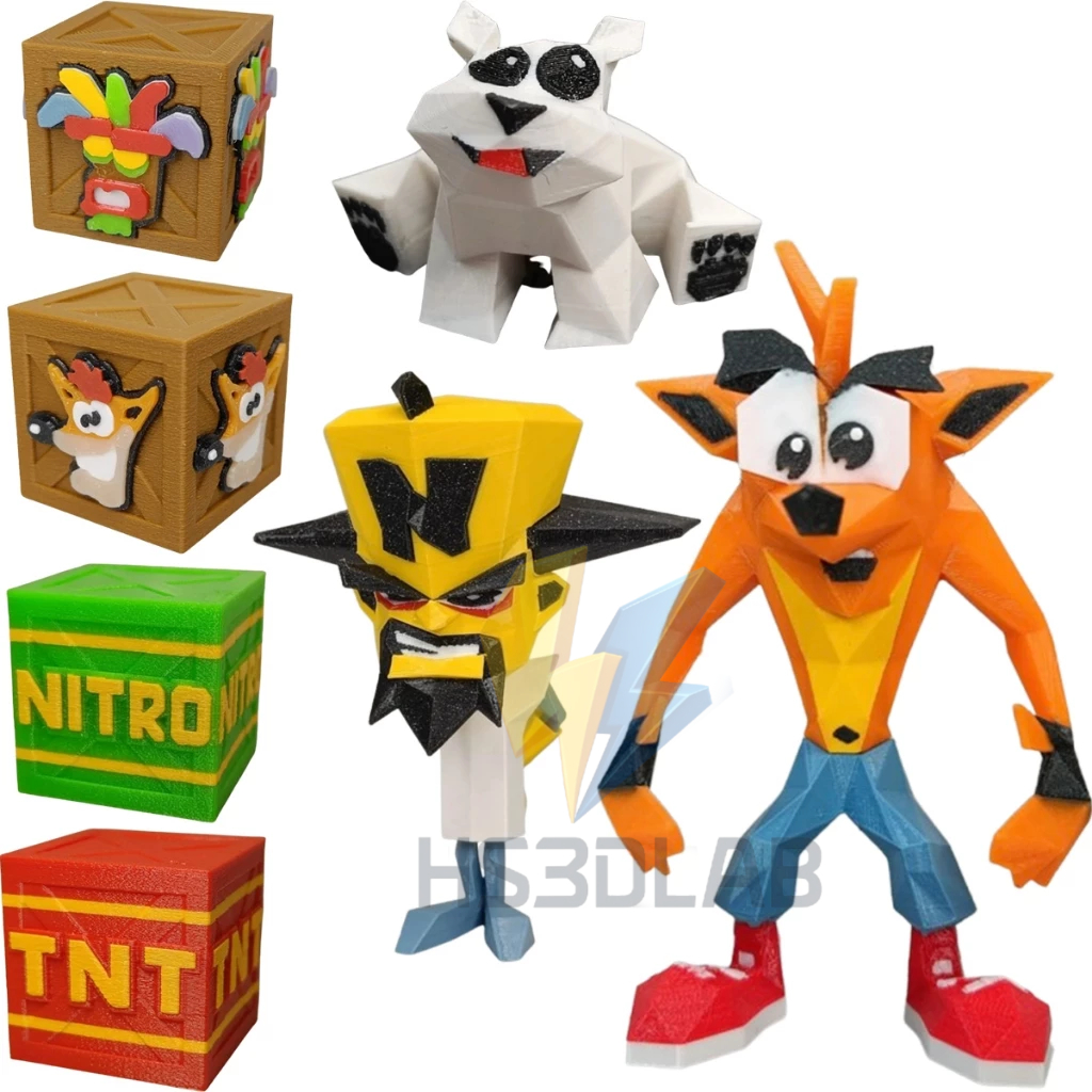 Crash Bandicoot Boneco Premium Playstation Low Poly Aku Aku Colecionável Articulado Decorativo Game em Oferta na Shopee