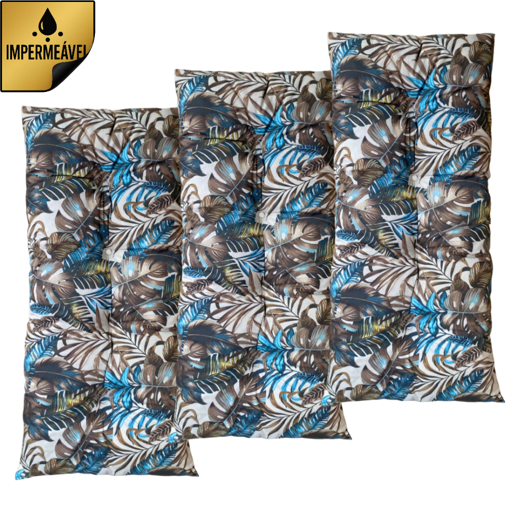 3 ALMOFADAS 95X45 IMPERMEÁVEL TECIDO ACQUABLOCK DE ALTISSIMA QUALIDADE