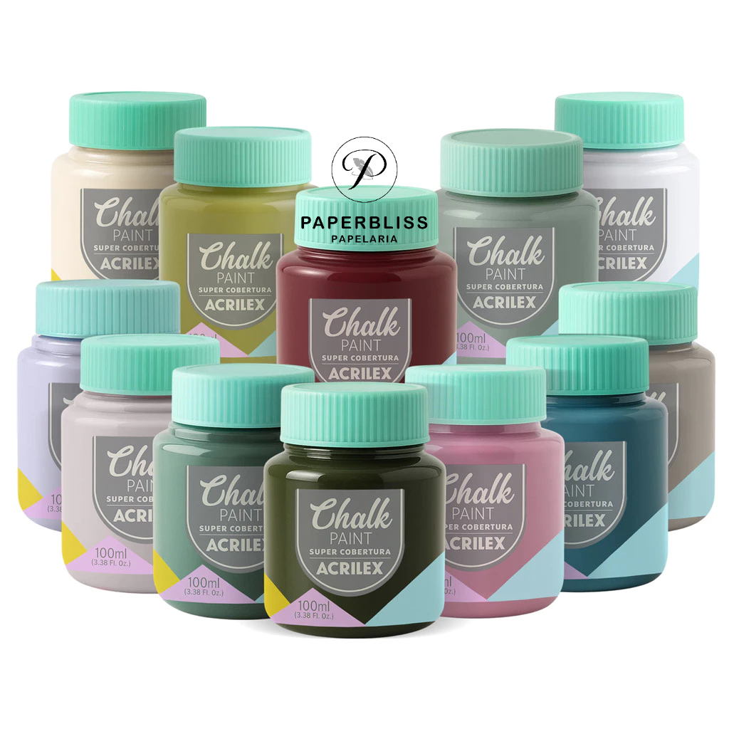 Tinta Acrilex Chalk Paint 100ml Artesanato Acabamento Fosco Efeito Giz