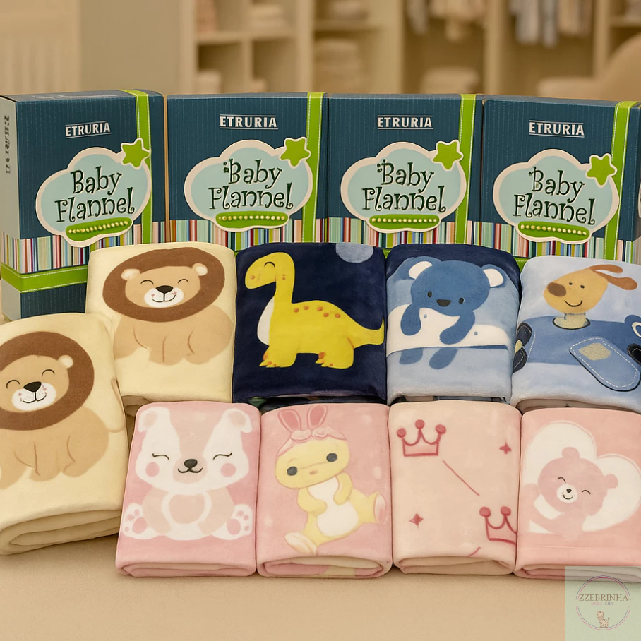 Cobertor de Bebê Toque de Seda Etruria Baby Flannel menina menino