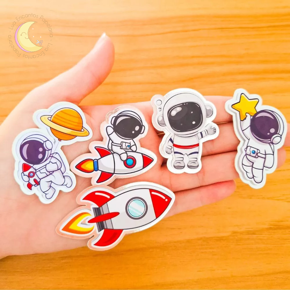 Aplique 3D Astronauta Personalizado para Lembrancinhas Festa Infantil