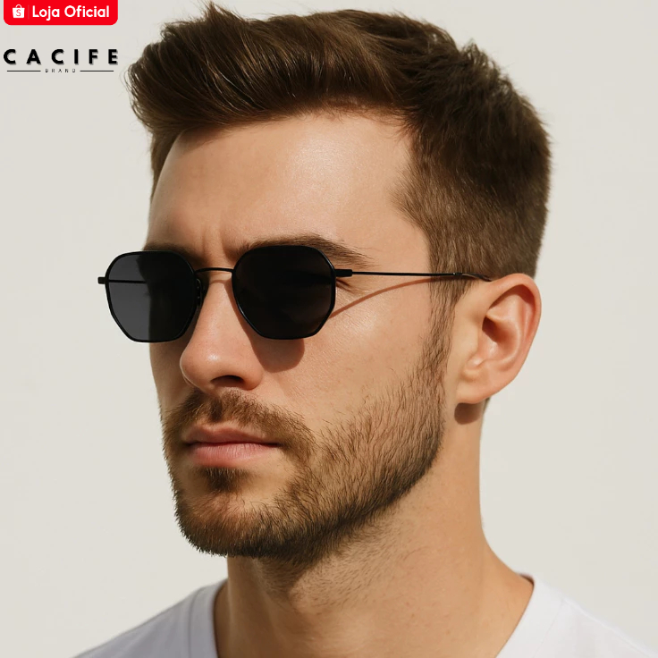 Óculos de Sol Hexagonal Armação em Metal Hexagonal Clássico Retrô Aviador uv400 Feminino Masculino - Fashion Accessories