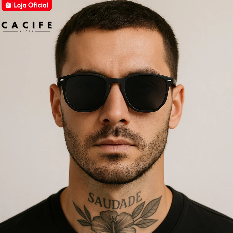 Óculos de Sol Tulum Preto Fosco Hexagonal Premium Flexível Retrô Oldstyle uv400 Feminino Masculino - Fashion Accessories