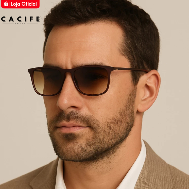 Óculos de Sol Madrid Marrom Degradê Quadrado Premium Clássico Vintage uv400 Feminino Masculino - Fashion Accessories