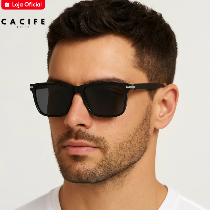 Óculos de Sol Malta Preto Fosco Quadrado Esportivo Premium Flexível uv400 Feminino Masculino - Fashion Accessories