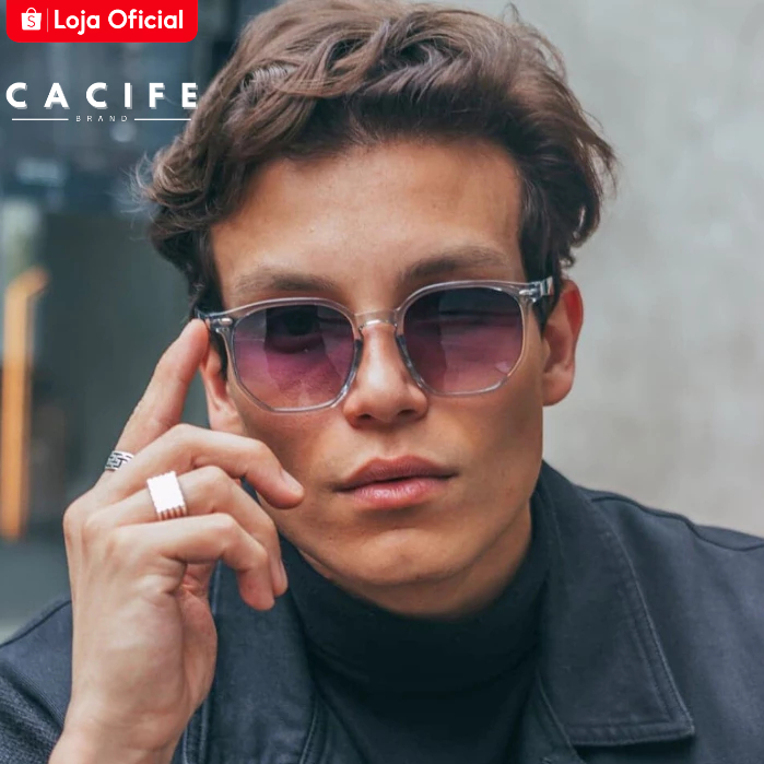 Óculos de Sol Tulum Cinza Transparente  Degradê Hexagonal Premium Vintage uv400  Feminino Masculino em Oferta na Shopee