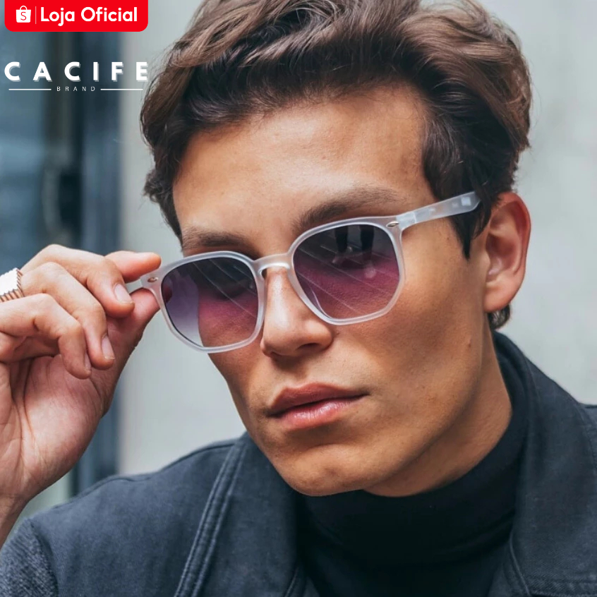 Óculos de Sol Tulum Branco Transparente Degradê Hexagonal Clássico Vintage uv400 Feminino Masculino - Fashion Accessories