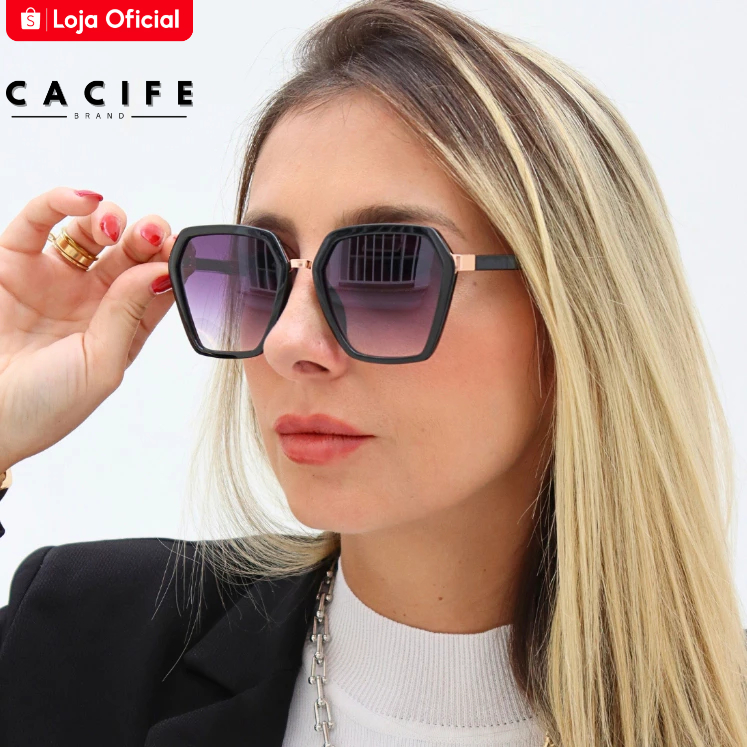Óculos de Sol Kingston Quadrado Premium Geométrico Vintage Blogueira uv400 oculos de sol Feminino - Fashion Accessories