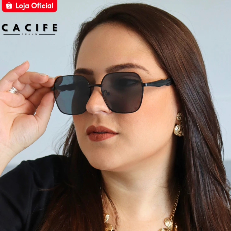 Óculos de Sol Munique Quadrado Premium Grande Blogueira uv400 Feminino - Fashion Accessories