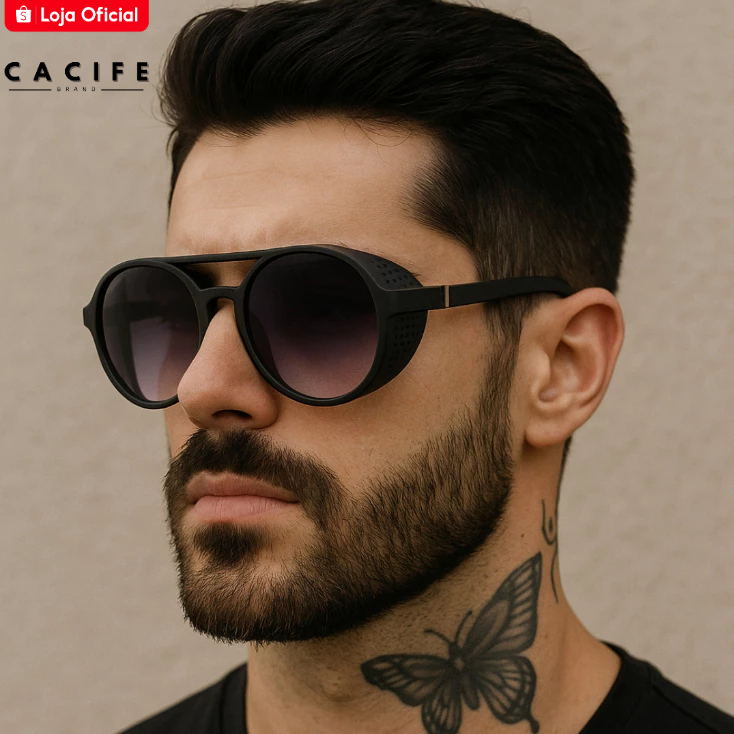 Óculos de Sol Floripa Preto Degradê Premium Alok Steampunk Soldador uv400 Unissex em Oferta na Shopee