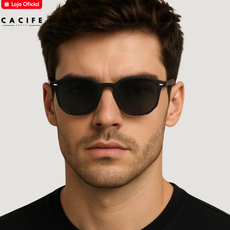 Óculos de Sol Tulum Hexagonal Preto Fosco Premium Mais Vendido de 2024 uv400 Feminino Masculino - Fashion Accessories