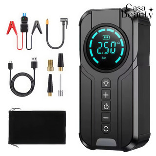 Bomba De Ar Auxiliador de Partida De Carro 4 Em 1 Multifuncional Compressor Power Bank CA…