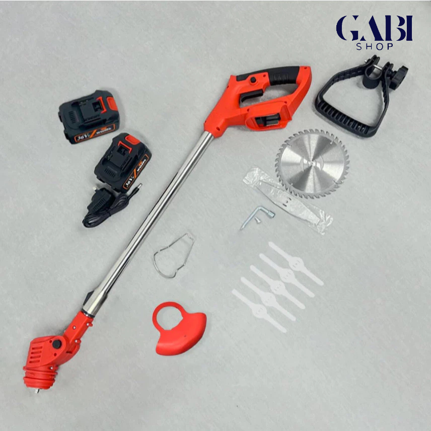 Aparador de Grama Elétrica a Bateria 21V com 2 Baterias e Kit de Lâminas Jardim GABISHOP