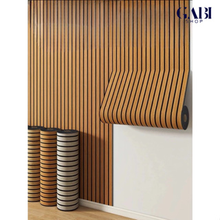 Papel de parede adesivo 5 METROS x 45 CM ripado marmorizado madeira GABISHOP em Oferta na Shopee