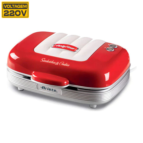 Grill Sanduicheira Misteira Elétrica Ariete Party Time Vermelho 220v