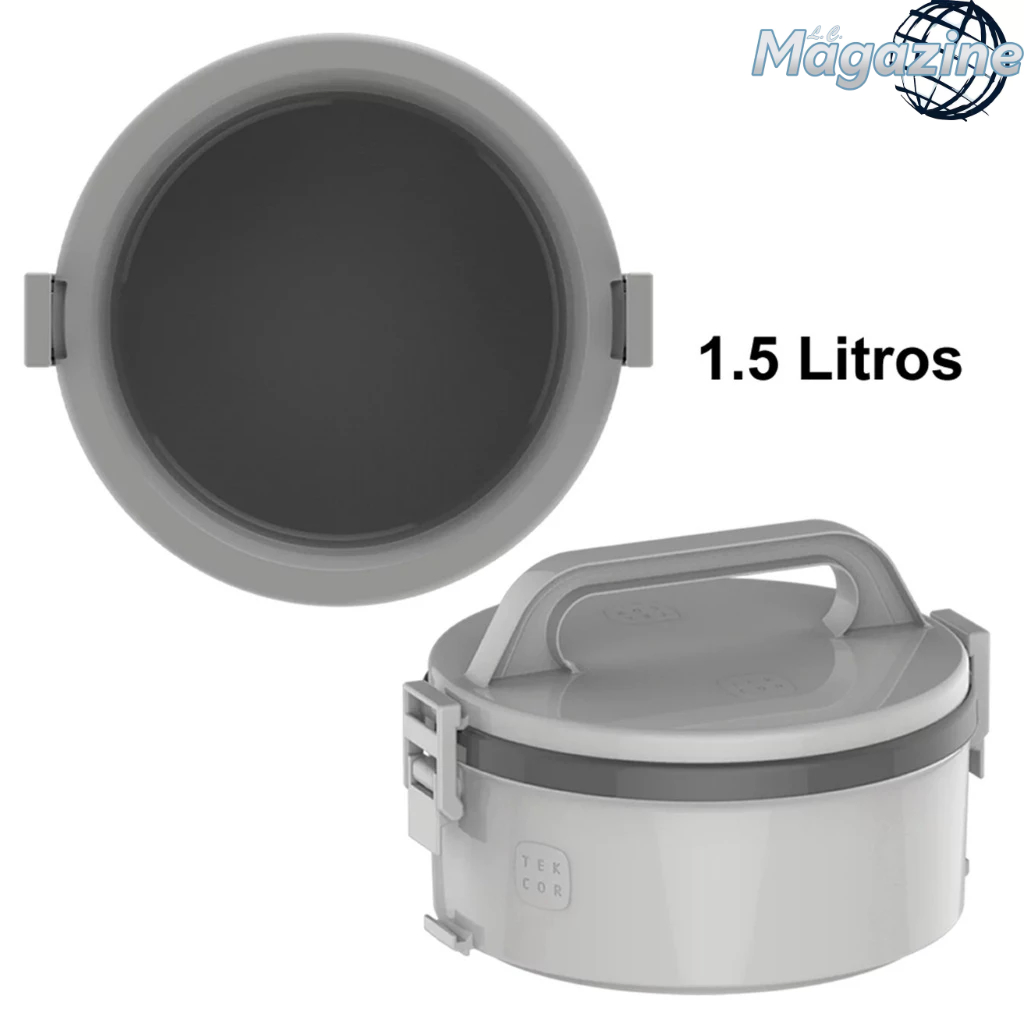 Marmita Térmica Tekcor 1,5L 1S Cinza Para Alimentos SOPRANO