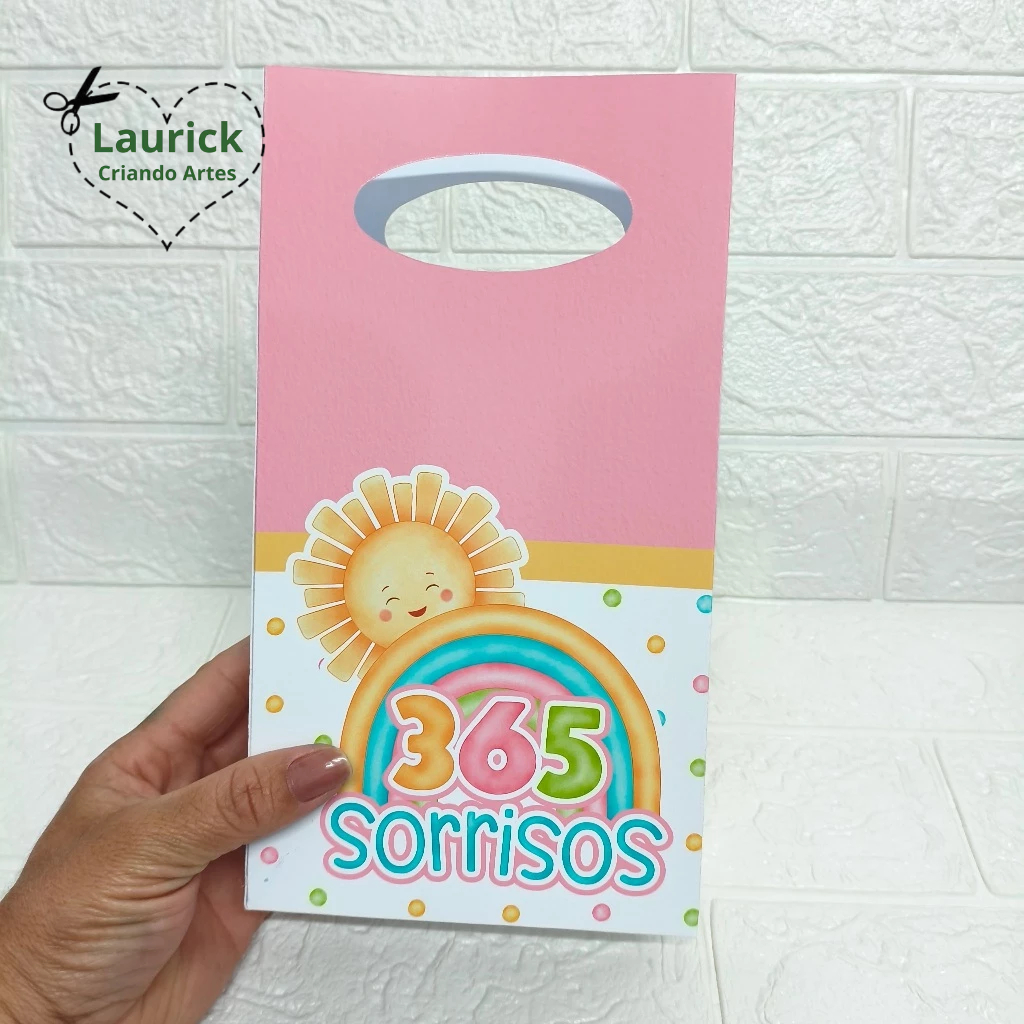 PEGUE E MONTE - Sacolinha Personalizadas para Festa 365 Sorrisos Lembrancinhas Aniversário