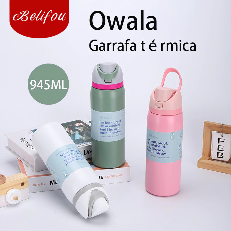 Belifou Garrafa Térmica Owala De 32 Oz Para Esportes E Condicionamento Físico Ao Ar Livre em Oferta na Shopee
