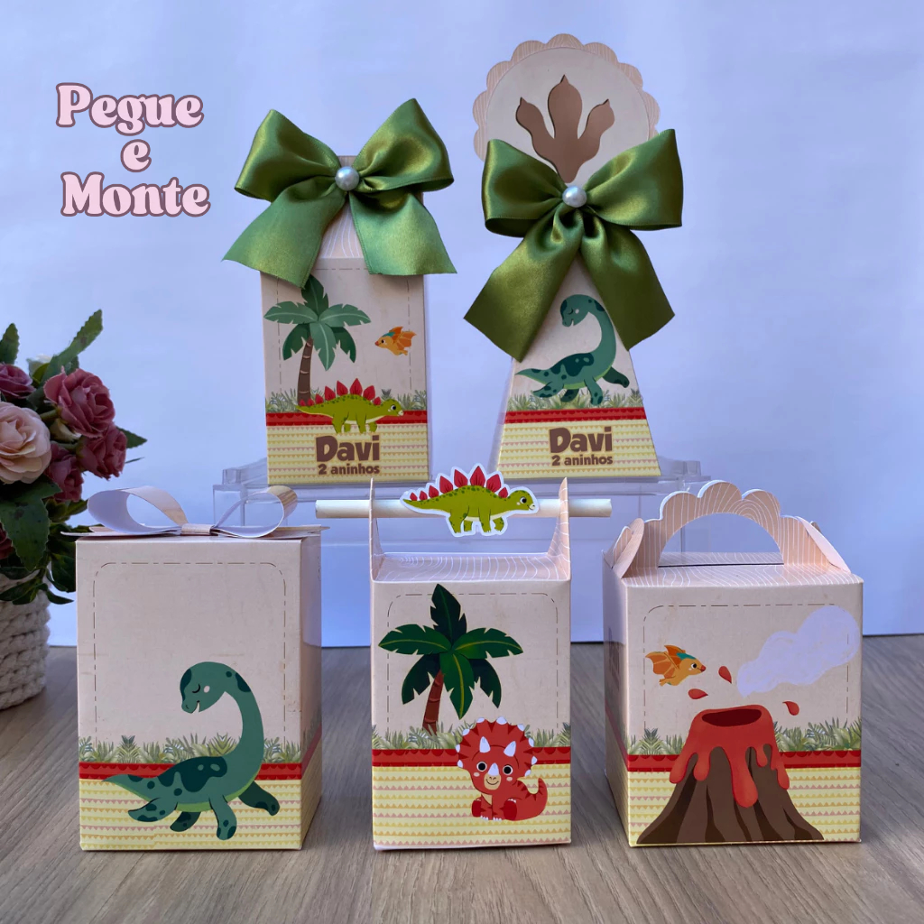 Kit Personalizados DINOSSAURO / Kit Festa Caixinhas Personalizadas Lembrancinha Mimos Aniversário