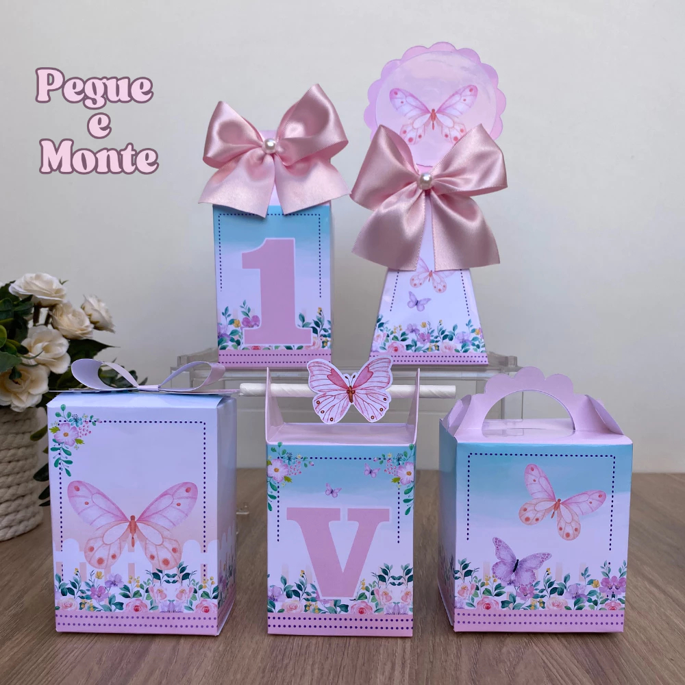 Kit Personalizados  Jardim das borboletas / Kit Festa Caixinhas Personalizadas Lembrancinha Mimos Aniversário