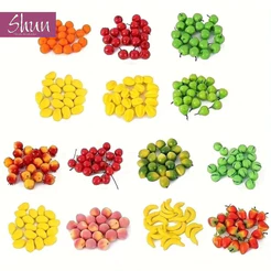 Kit 12 mini frutas artificias para decorações