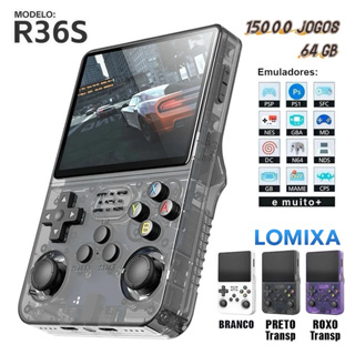 Nova Versão Console Portátil Retro R36S – 3 Cores, 15.000 Jogos, 64GB Arkos, Tela IPS 3.5 em Oferta na Shopee