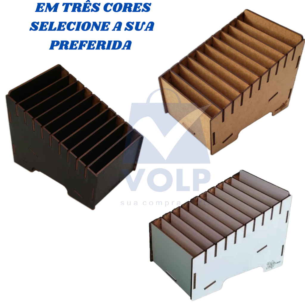 Organizador para Celular De Mesa Para Assistência Técnica 10 Baias MDF Sem Abas Para Identificação