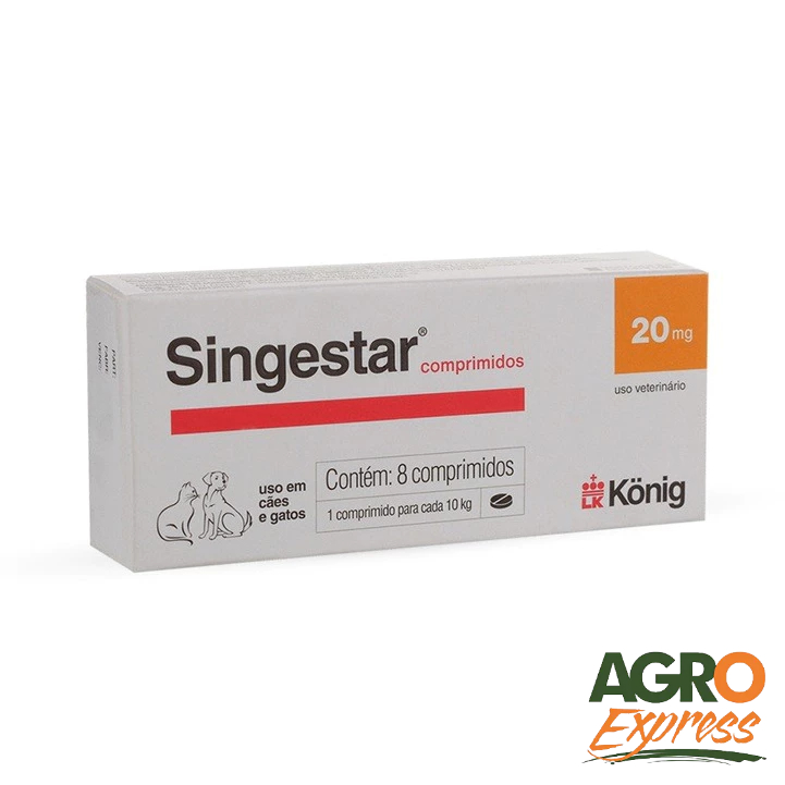 Singestar 20mg 8 Comprimidos Controle Reprodutivo Cães E Gatos - KONIG