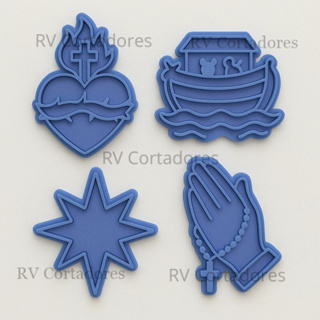 Cortadores Religiosos - Kit Fé - Pasta Americana molde Biscuit Marcador Biscoito em Oferta na Shopee