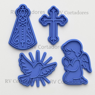 Cortadores Religiosos - Kit Aparecida - Pasta Americana molde Biscuit Marcador Biscoito em Oferta na Shopee
