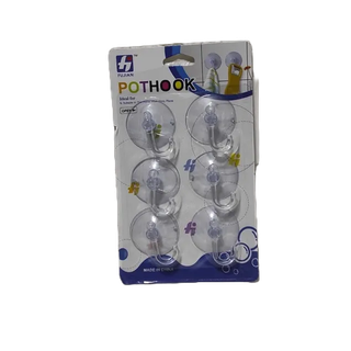 Kit Médio de Ganchos com Ventosa 6 Unidades